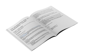 A mockup of an open book