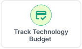 A icon of a card payment with text track technology budget