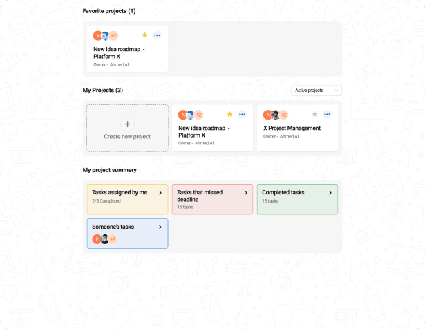 A screenshot of a project management software dashboard